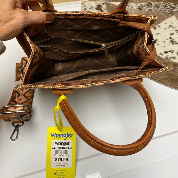 NWT Wrangler Aztec Canvas Tote Bag - Picture 6 of 9